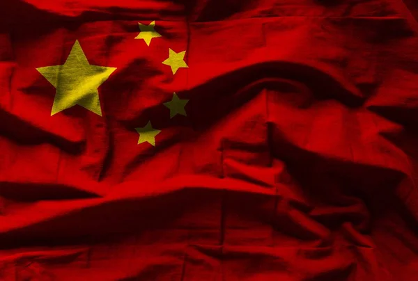 Kleurrijke Textuur Van Vlag Van China — Stockfoto