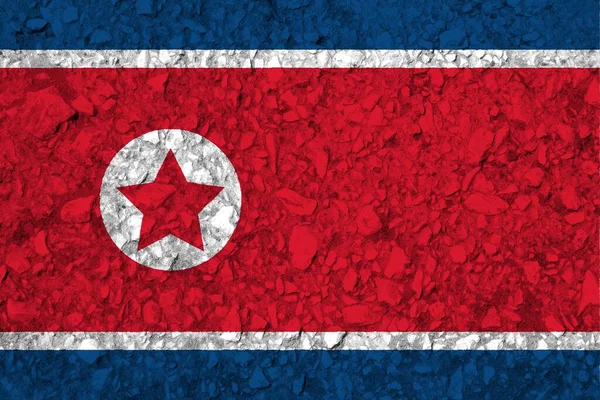 Textura Colorida Bandeira Coreia Norte — Fotografia de Stock