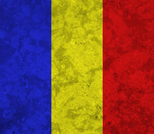 Romania Vlag Met Kleurrijke Textuur — Stockfoto