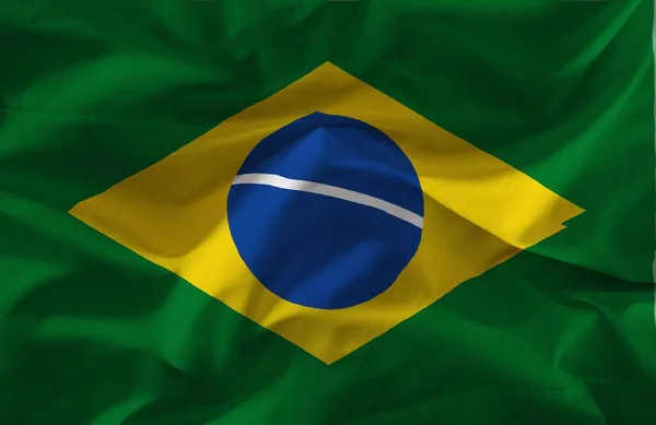 Kleurrijke Vlag Van Braziliaanse Textuur — Stockfoto