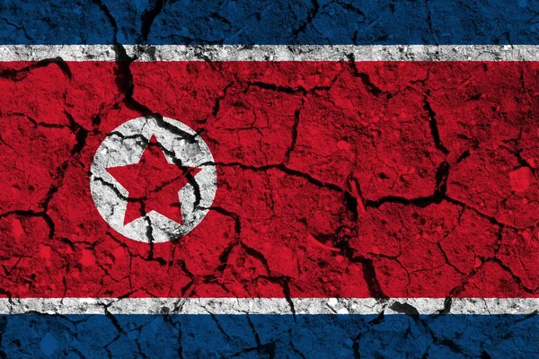 Textura Colorida Bandeira Coreia Norte — Fotografia de Stock