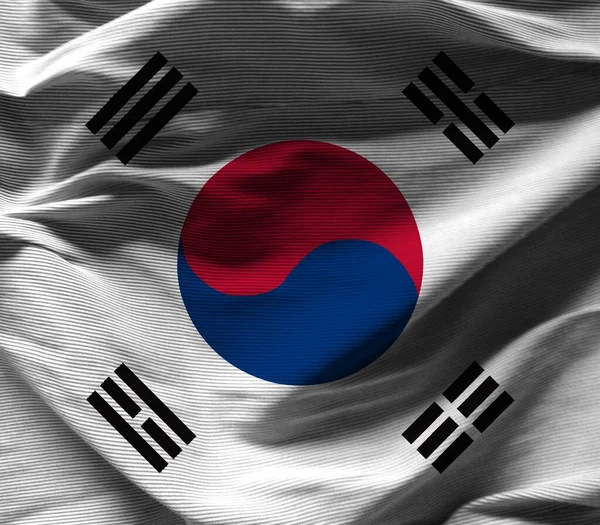 Bunte Textur Der Südkoreanischen Flagge — Stockfoto