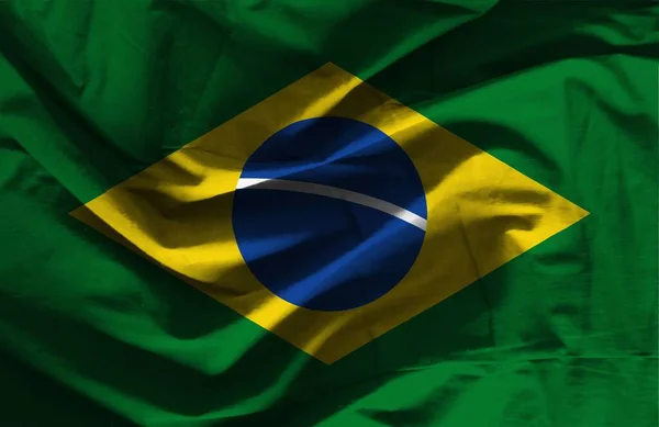 Kleurrijke Vlag Van Braziliaanse Textuur — Stockfoto