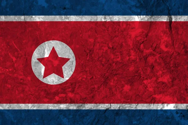 Textura Colorida Bandeira Coreia Norte — Fotografia de Stock