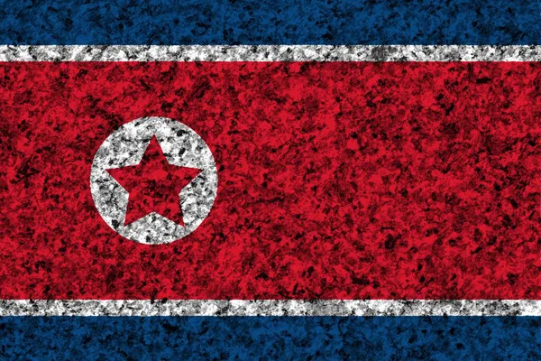 Színes Textúra Észak Koreai Zászló — Stock Fotó