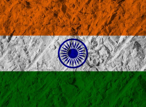 Kleurrijke Textuur Van India Vlag — Stockfoto