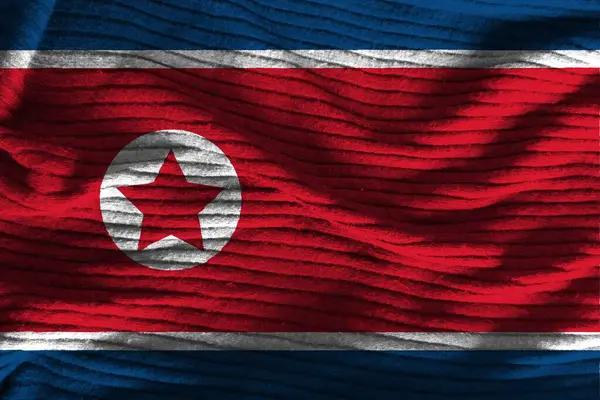 Textura Colorida Bandeira Coreia Norte — Fotografia de Stock