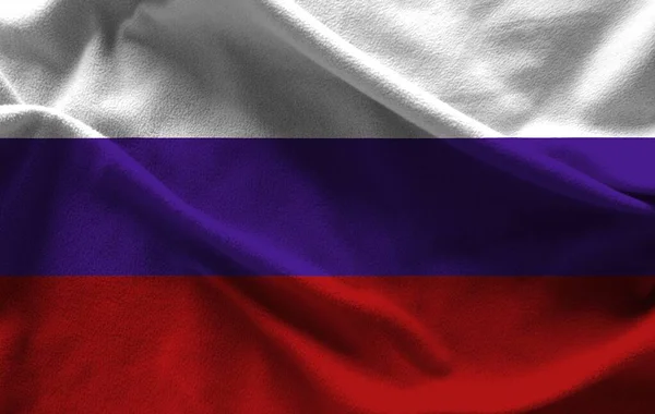 Σημαία Ρωσίας Πολύχρωμη Υφή — Φωτογραφία Αρχείου