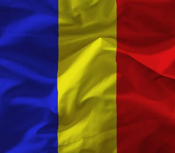 Romania Vlag Met Kleurrijke Textuur — Stockfoto