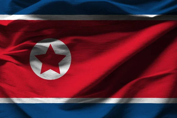 Kleurrijke Textuur Van Noord Korea Vlag — Stockfoto