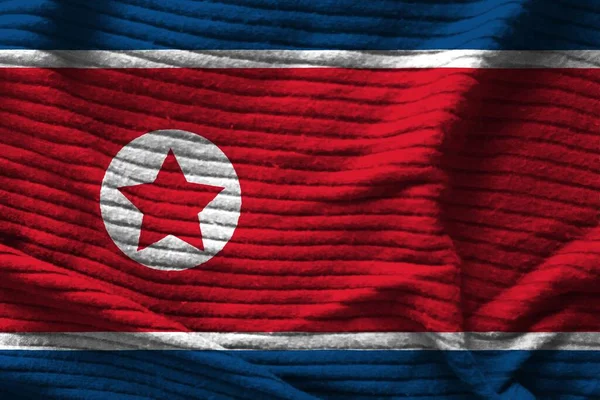 Красочная Текстура Флага Северной Кореи — стоковое фото