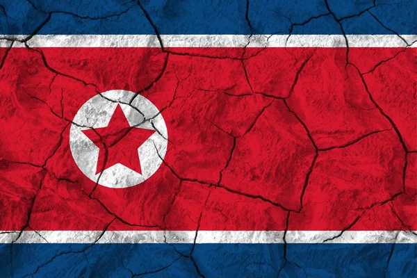 Textura Colorida Bandeira Coreia Norte — Fotografia de Stock