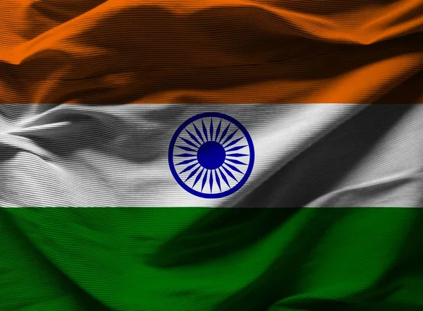 Kleurrijke Textuur Van India Vlag — Stockfoto