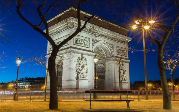 A Diadalív éjjel, Párizs, Franciaország. — Stock Fotó
