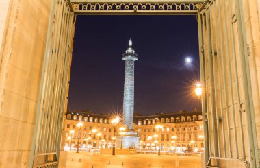Vendome sütun gece, Paris, Fransa.