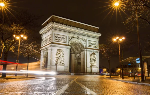 Η Αψίδα του Θριάμβου στο Παρίσι το βράδυ,. — Φωτογραφία Αρχείου