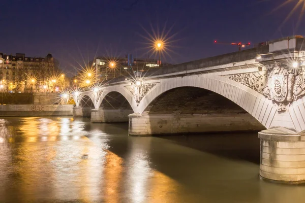 Il ponte Austerlitz di notte Parigi, Francia — Foto Stock