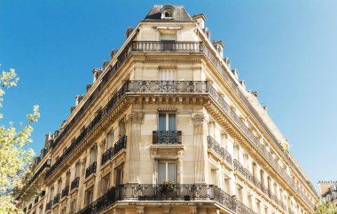The facade of Parisian building clipart