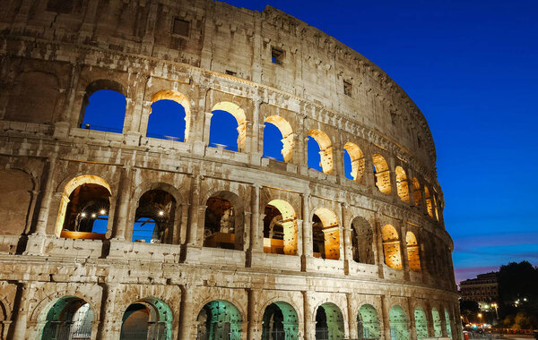 The Colosseum is an oval amphitheatre in the centre of the city of Rome, Italy. Built of concrete and sand, it is the largest amphitheatre ever built.