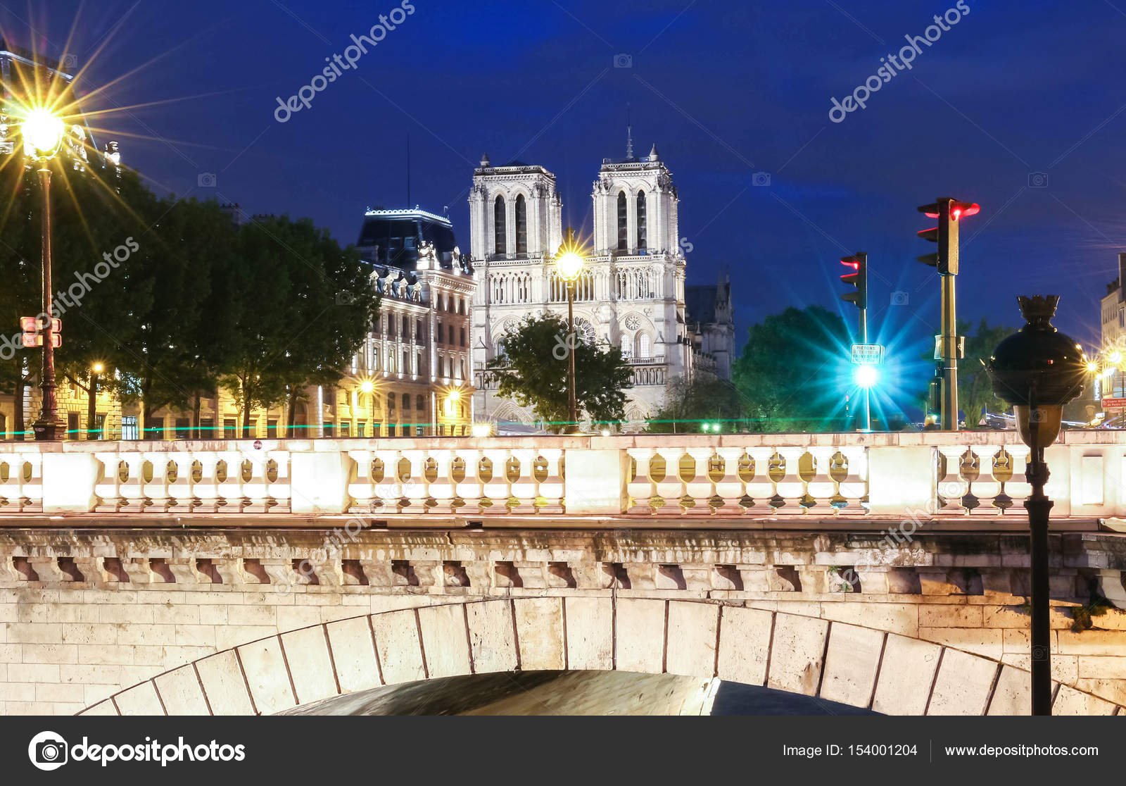 Notre Dame Cathedral At Night Paris France Stock Photo Notre Dame Cathedral At Night Paris France Stock Photo