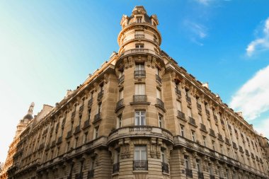 The facade of Parisian building, France. clipart