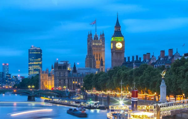 Big Ben e House of Parliament di notte, Londra . — Foto Stock