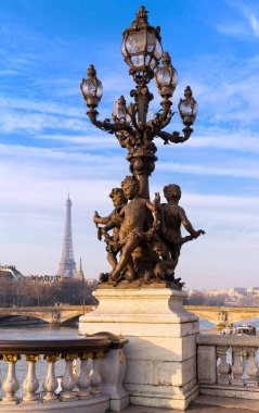 Alexandre III Köprüsü Köprüsü, Paris. Fransa.