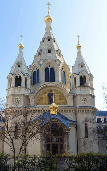 Den ortodokse katedralen St. Alexander Nevskij i Paris, Frankrike . – stockfoto