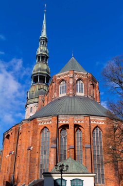 St John's kilise ve spire St Peter Katedrali, Riga, Letonya