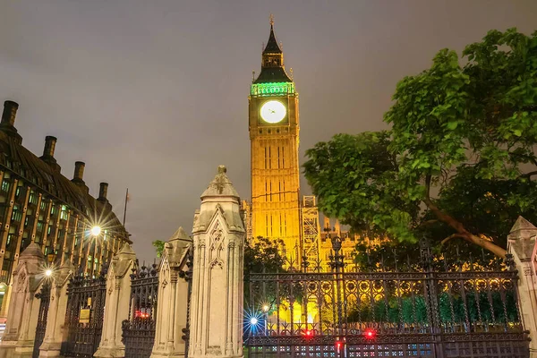 Célèbre Tour Horloge Big Ben Nuit Londres Royaume Uni — Photo