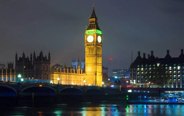 Big Ben House Parliament Night Londra Regno Unito — Foto Stock