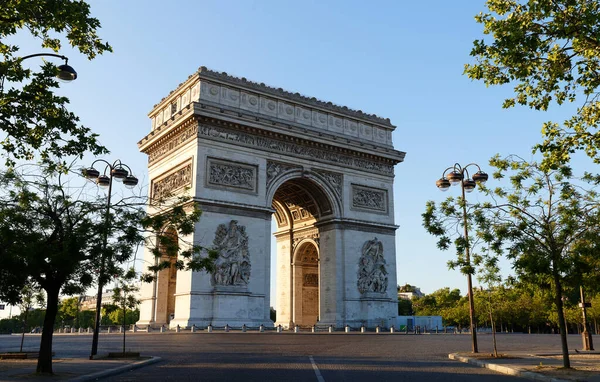 Arco Triunfo Dos Monumentos Mais Famosos Paris Honra Aqueles Que — Fotografia de Stock