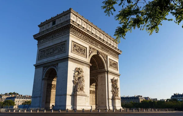 Der Triumphbogen Ist Eines Der Berühmtesten Monumente Von Paris Ehrt — Stockfoto