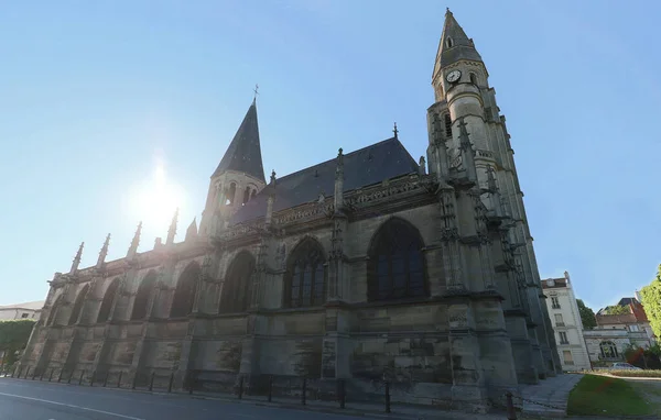 Colegiata Notre Dame Poissy Francia Hermoso Ejemplo Transición Arquitectura Romana —  Fotos de Stock