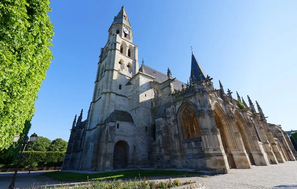 Colegiata Notre Dame Poissy Francia Hermoso Ejemplo Transición Arquitectura Romana —  Fotos de Stock