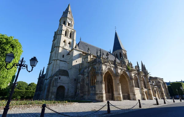 Collegiale Kerk Notre Dame Van Poissy Frankrijk Het Een Mooi — Stockfoto