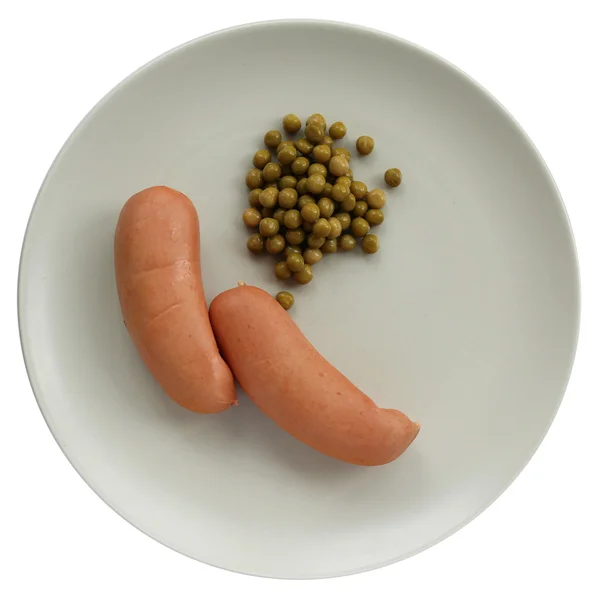 Sosis ve yeşil bezelye