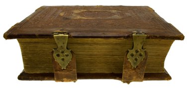 beyaz izole kilit ile eski kitap