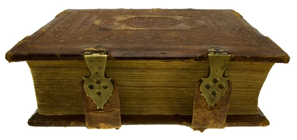 beyaz izole kilit ile eski kitap