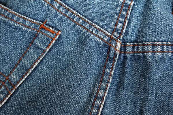 Närbild jeans ficka — Stockfoto