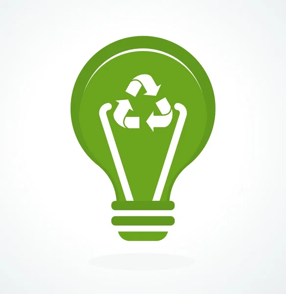 Vector reciclar icono de la lámpara — Vector de stock