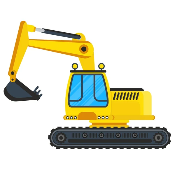 Escavatore costruzione gialla — Vettoriale Stock