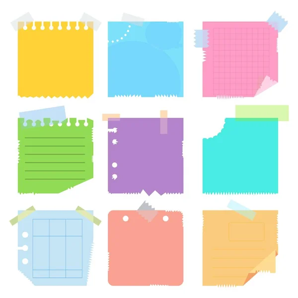 Set di pezzi colorati di carta — Vettoriale Stock