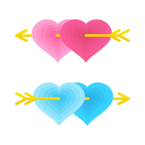 Two love gay hearts — Stock Vector