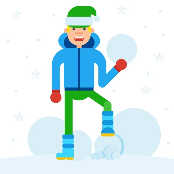 青少年造型雪人 — 图库矢量图片