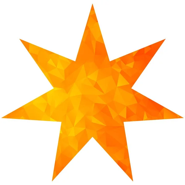 Arany háromszög star hét hegyes — Stock Vector