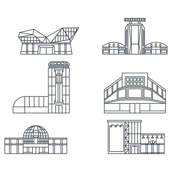 Líneas de fachada centro comercial — Archivo Imágenes Vectoriales