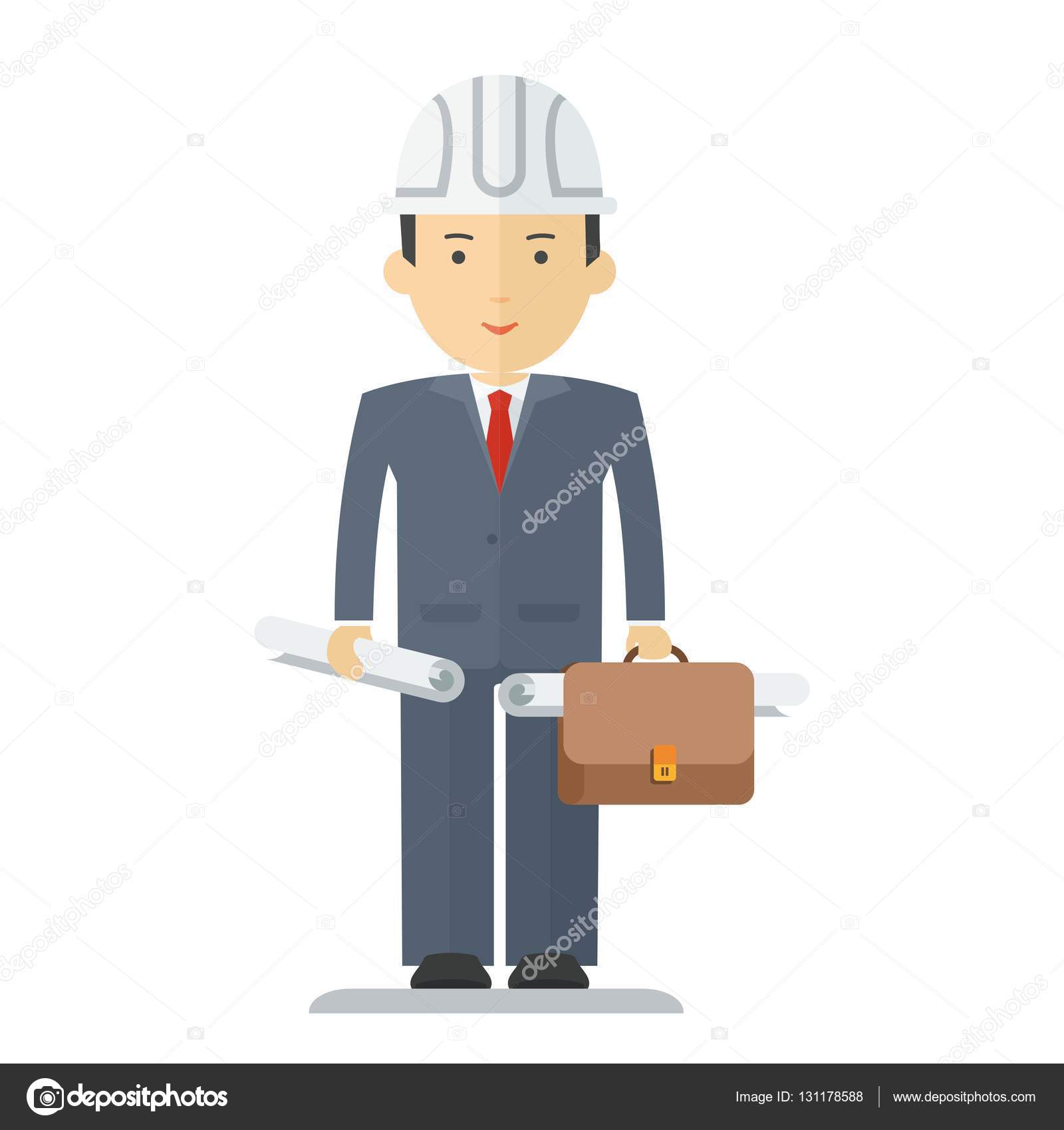 Engineer with drawings Stock Vector Image by ©quarta #131178588