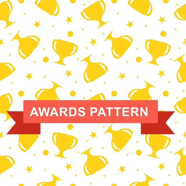 Awards seamless pattern cup — Stock Vector