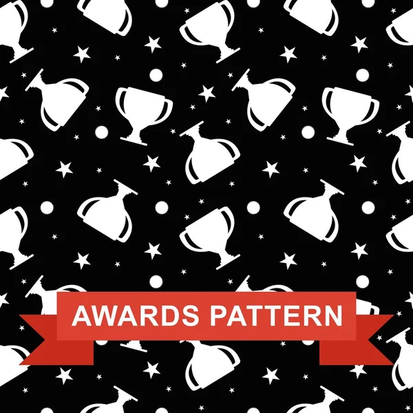 Awards seamless pattern cup — Stock Vector